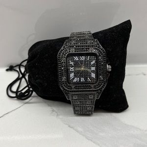 Iced out C style watch